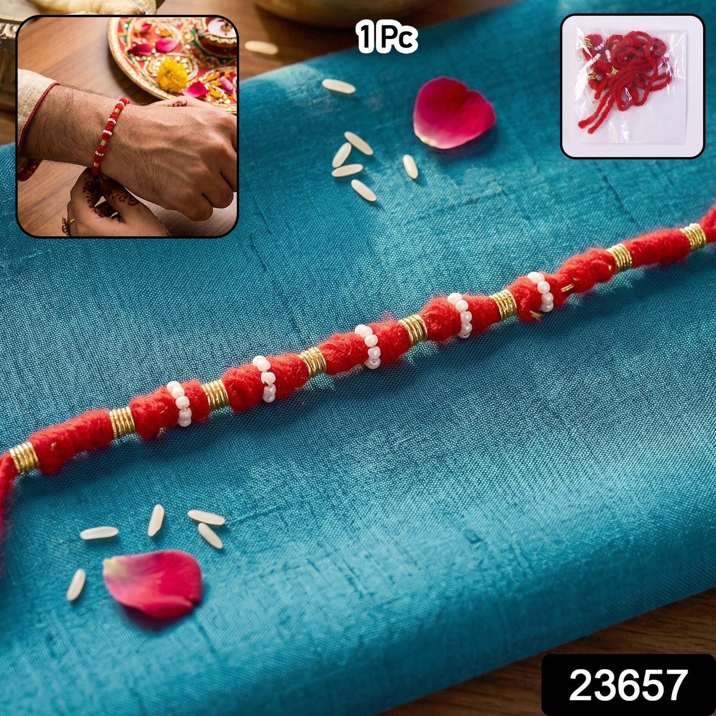 Handmade Red Cotton Rakhi