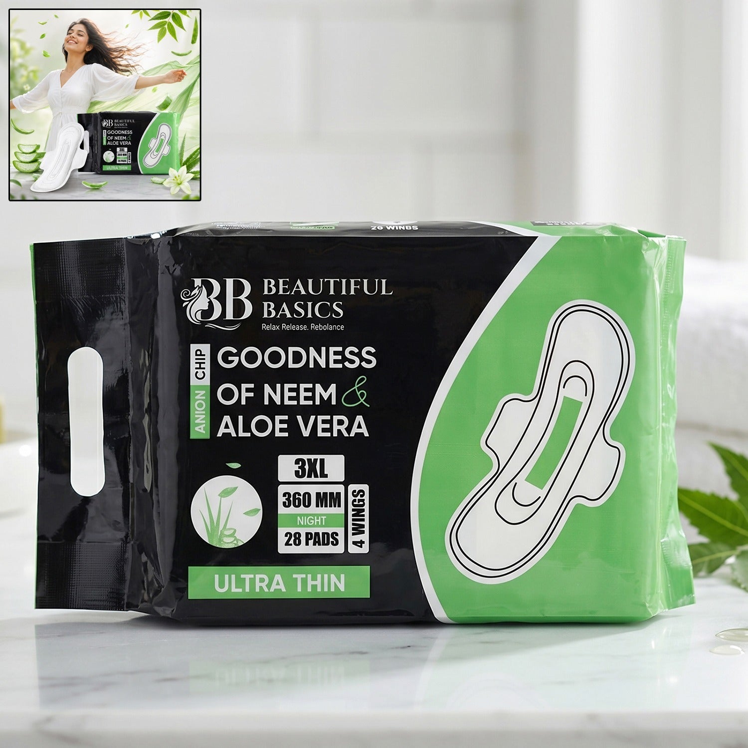 Beautiful Basics sanitary pads product pack