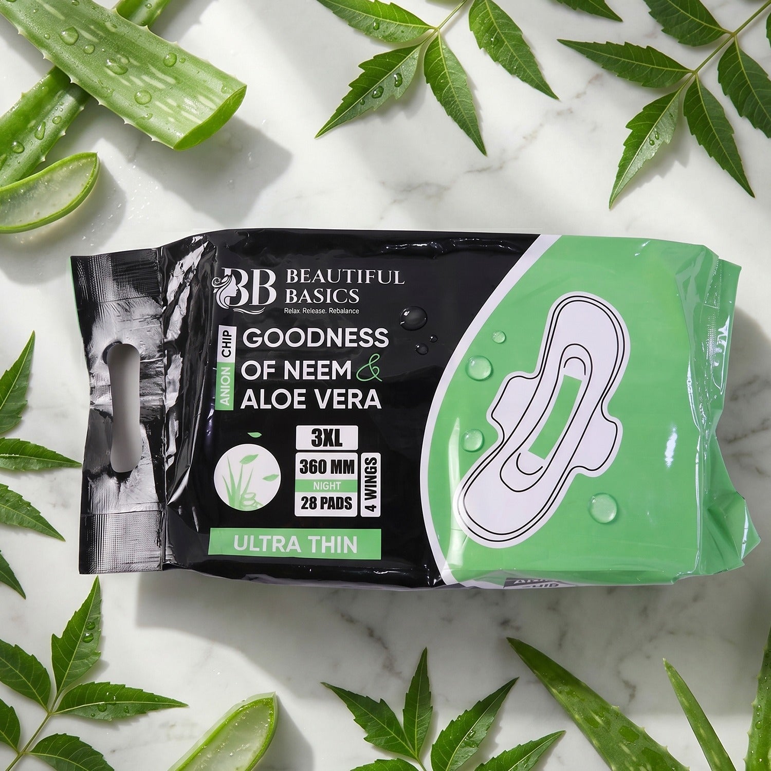 Beautiful Basics sanitary pads held in hand