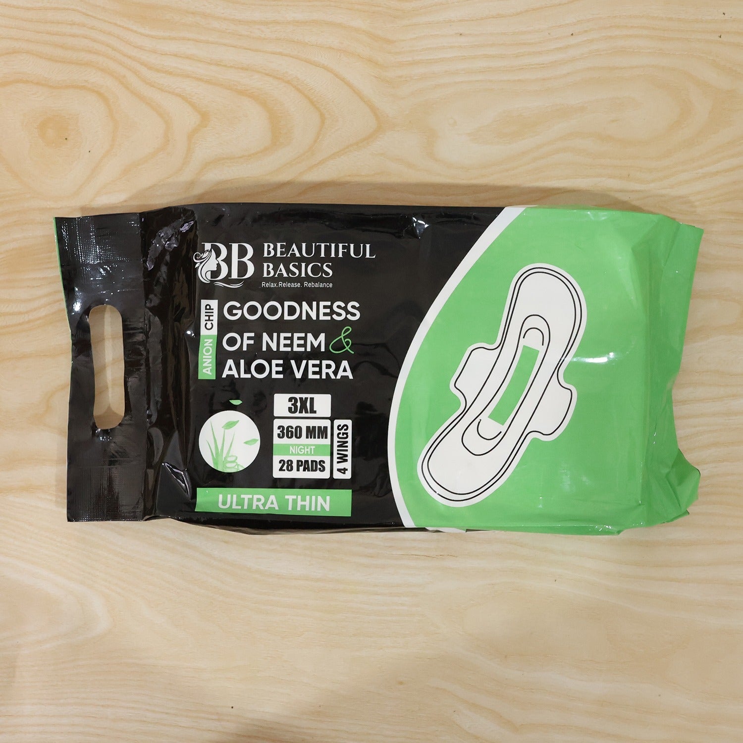 Beautiful Basics sanitary pads pack real photo
