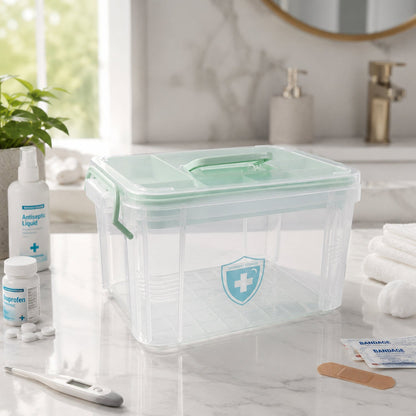 Clear Plastic First Aid Kit Storage Box