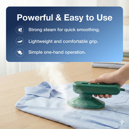  Mini Steamer Iron 2-in-1 Portable Travel Friendly - in-use lifestyle shot