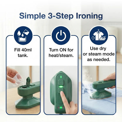  Mini Steamer Iron 2-in-1 Portable Travel Friendly - packaging shot