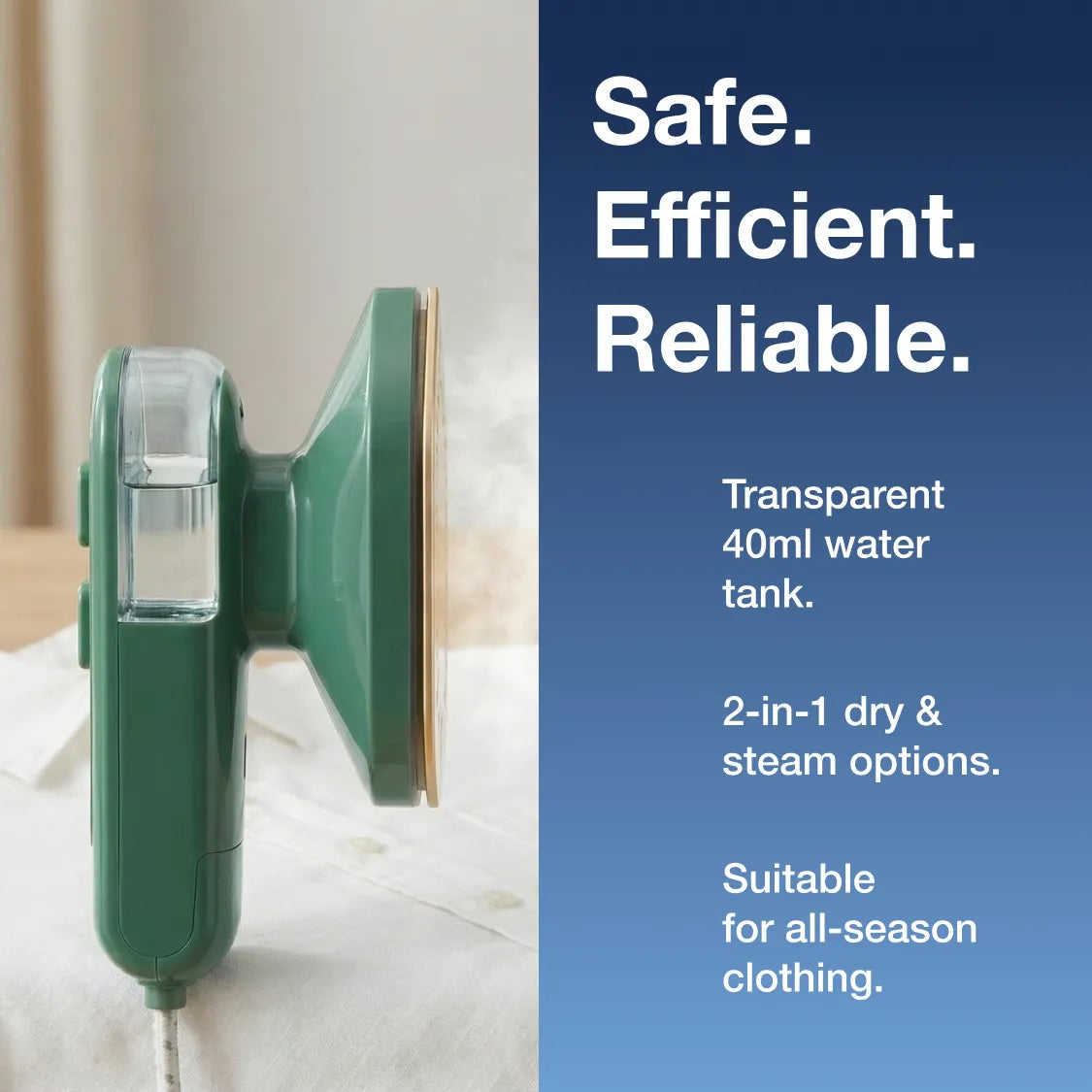  Mini Steamer Iron 2-in-1 Portable Travel Friendly - specs detail shot