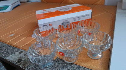 Glass Ice Cream Bowls Glass Dessert Cups for Sundae (6 pcs / 120ml)