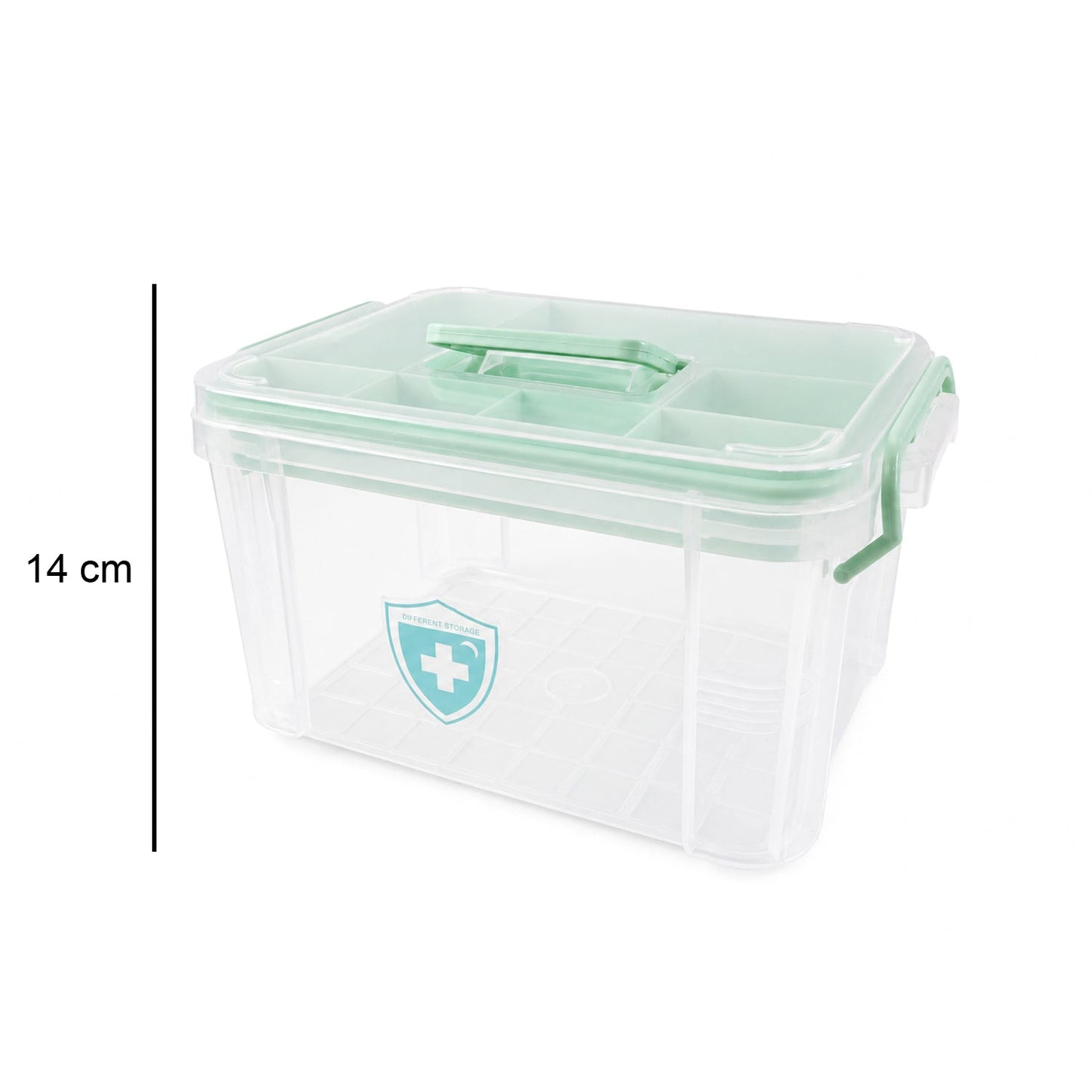 Plastic Medicine Storage Box With Lid for First Aid, Tablet & Healthcare Organizer (1 Pc)