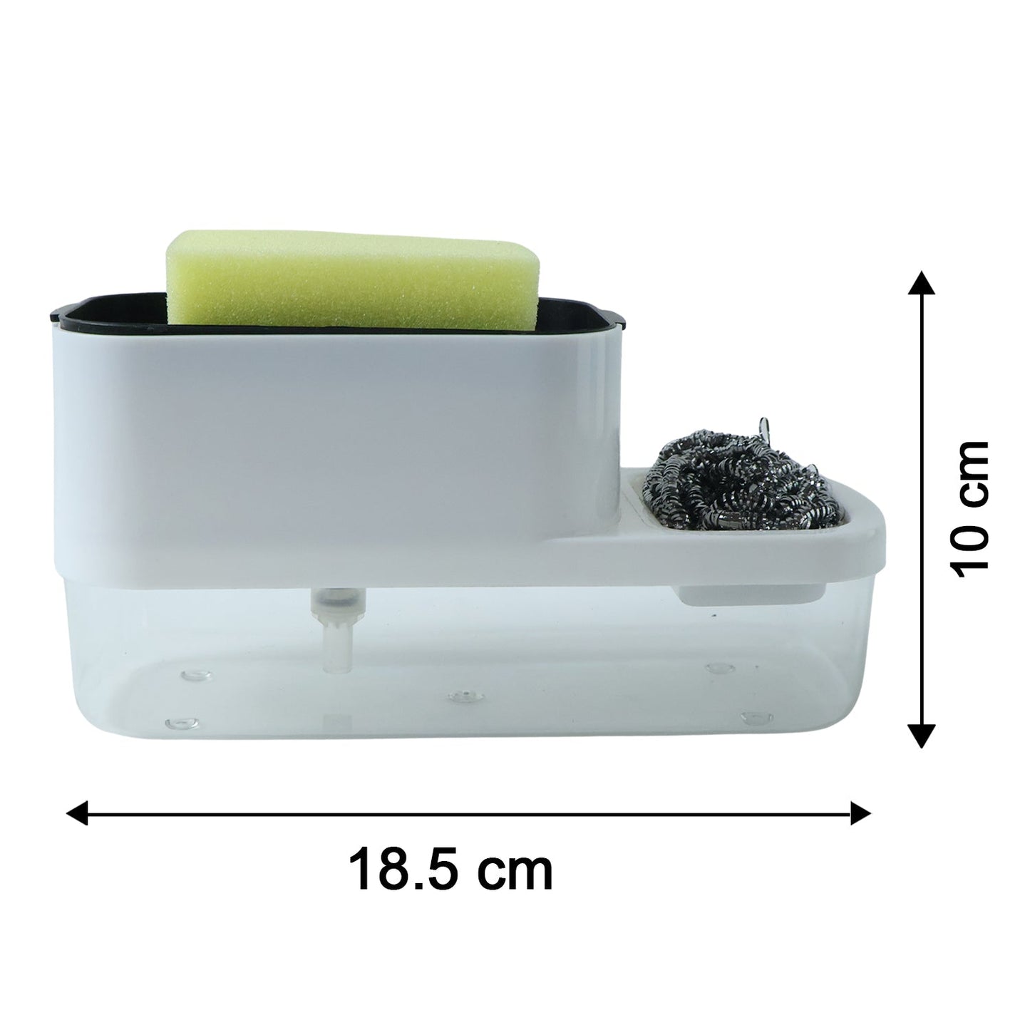 2 in 1 Plastic Dish Soap Liquid Dispenser Sponge Holder ,Sabudani  (1 Set)
