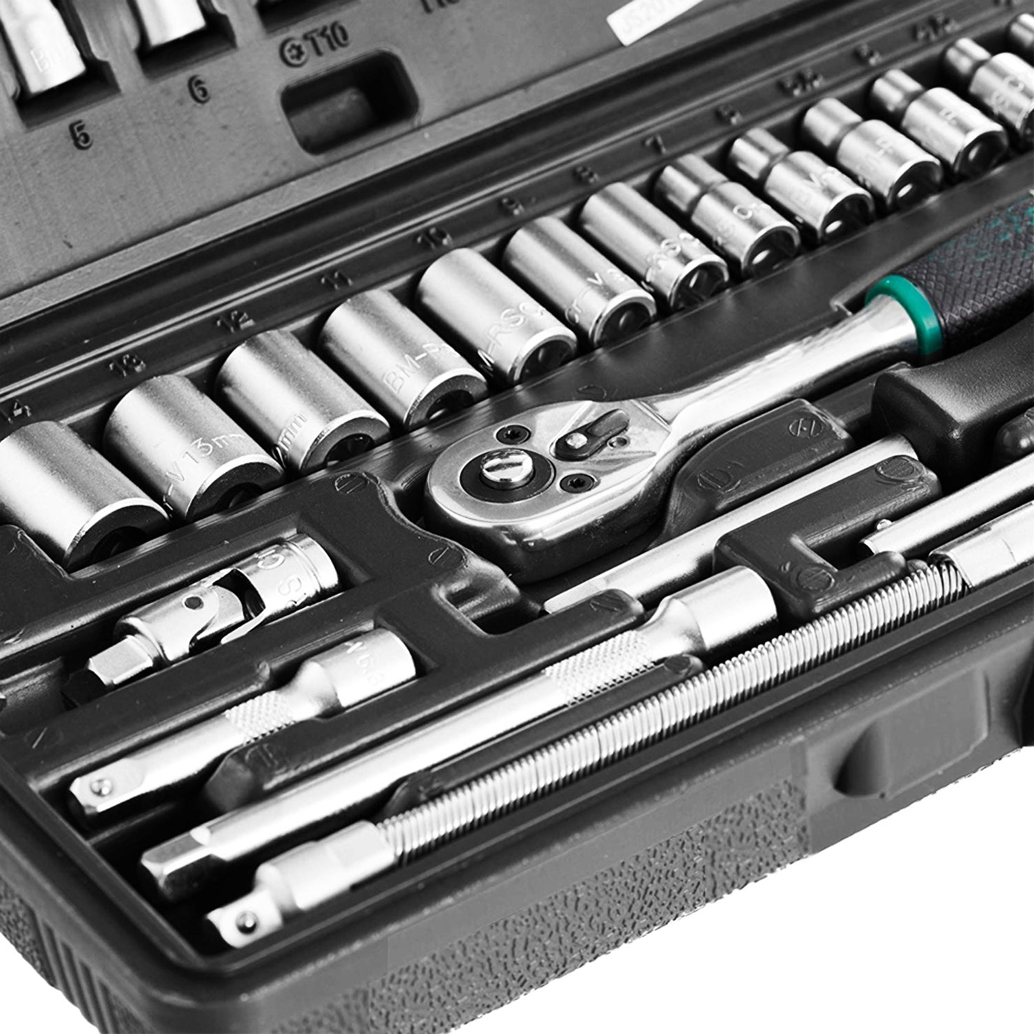  46pcs Metal Socket Set (Black, 46pcs) - specs detail shot