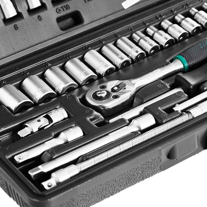  46pcs Metal Socket Set (Black, 46pcs) - specs detail shot