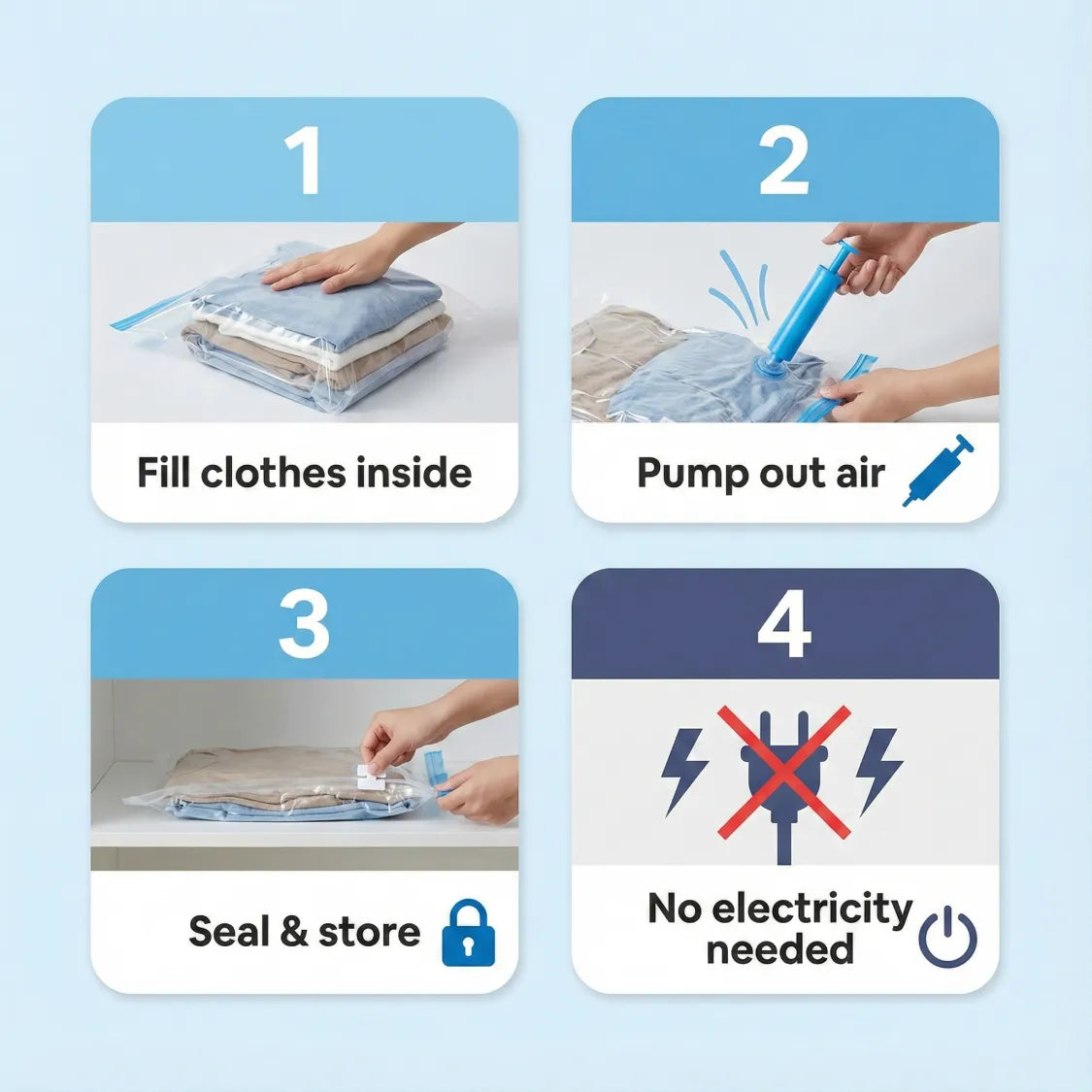  Vacuum Storage Compression Bags 5 Pcs - packaging