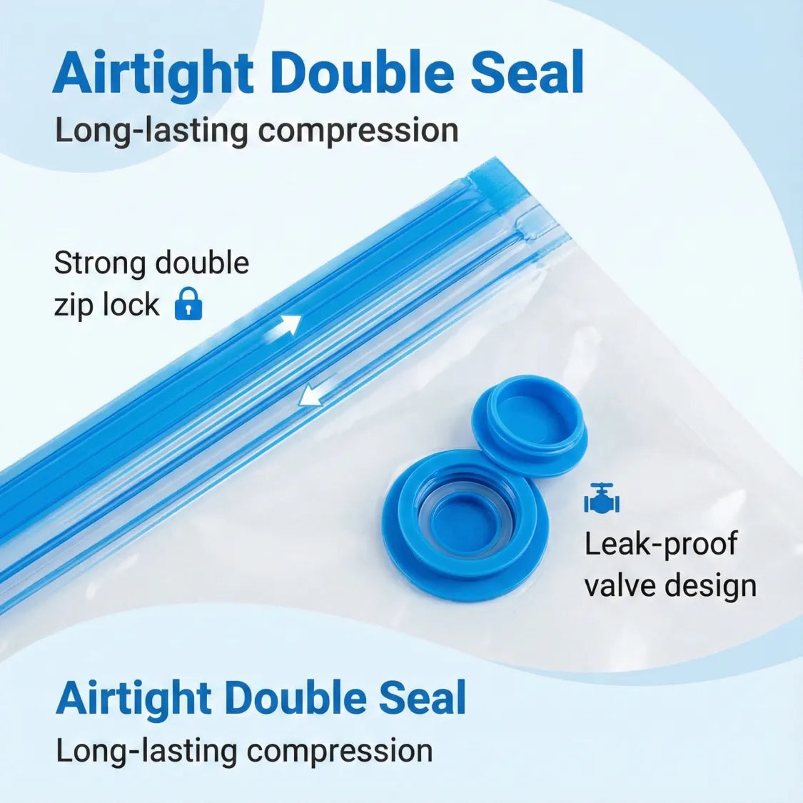  Vacuum Storage Compression Bags 5 Pcs - angle