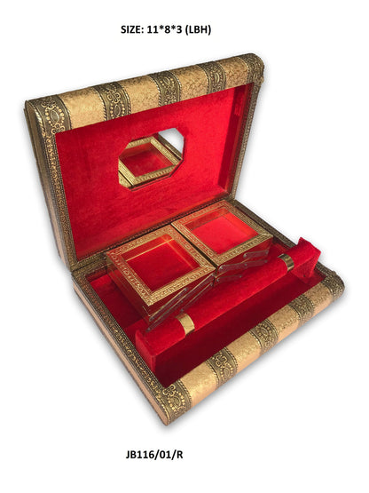 Wooden jewellery organizer box with dividers for accessories women gift India