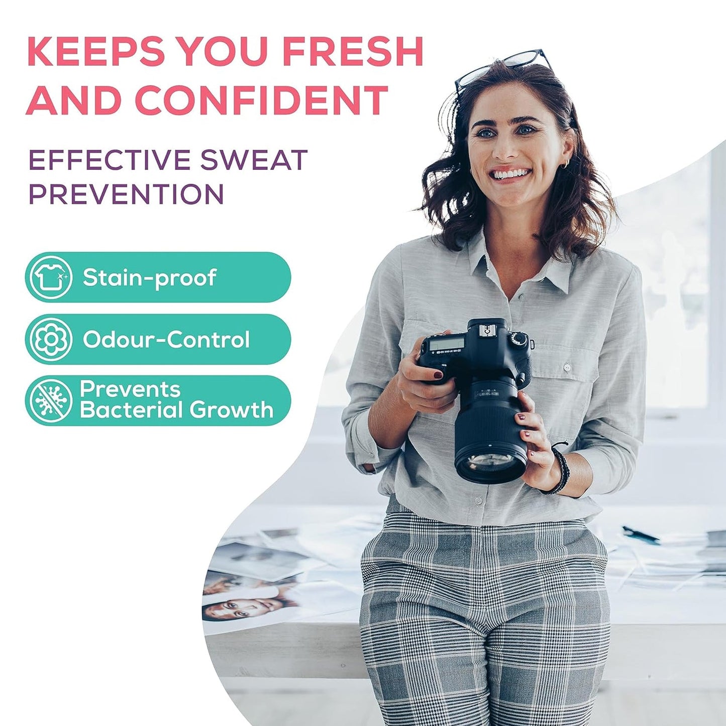 Underarms Sweat Pads Disposable Highly Absorbent Pads Cotton (Pack of 10)