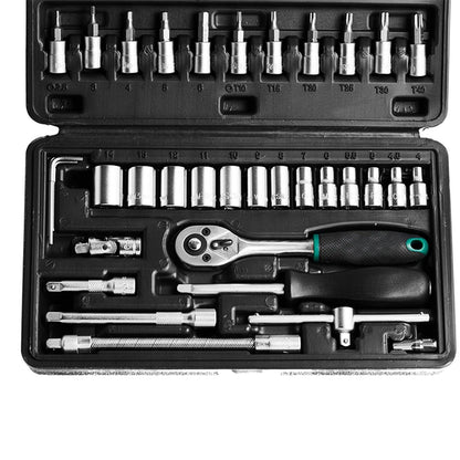  46pcs Metal Socket Set (Black, 46pcs) - packaging shot