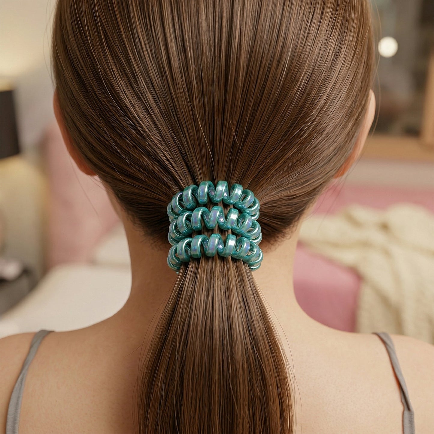 Premium Mix Color Telephone Wire Hair Band (1 Pc)