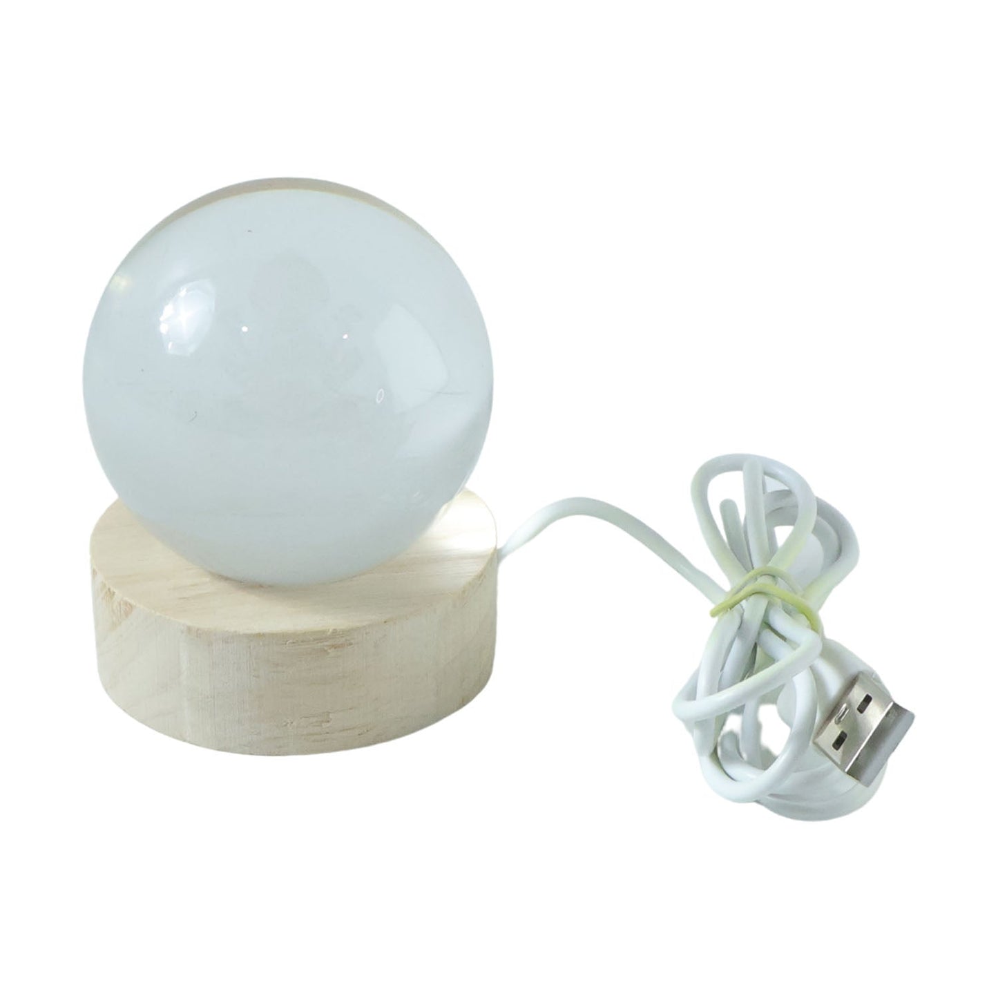 Wooden base LED crystal decor light