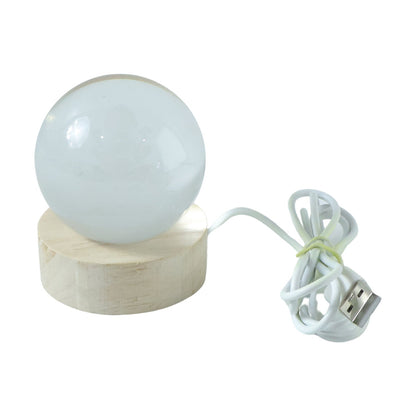 Wooden base LED crystal decor light