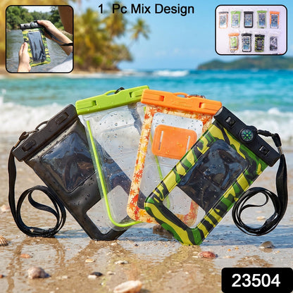 Mix color waterproof mobile pouch SKU labeled