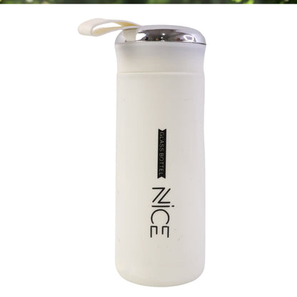 Premium White Glass Water Bottle (1 Pc ,400 ML)