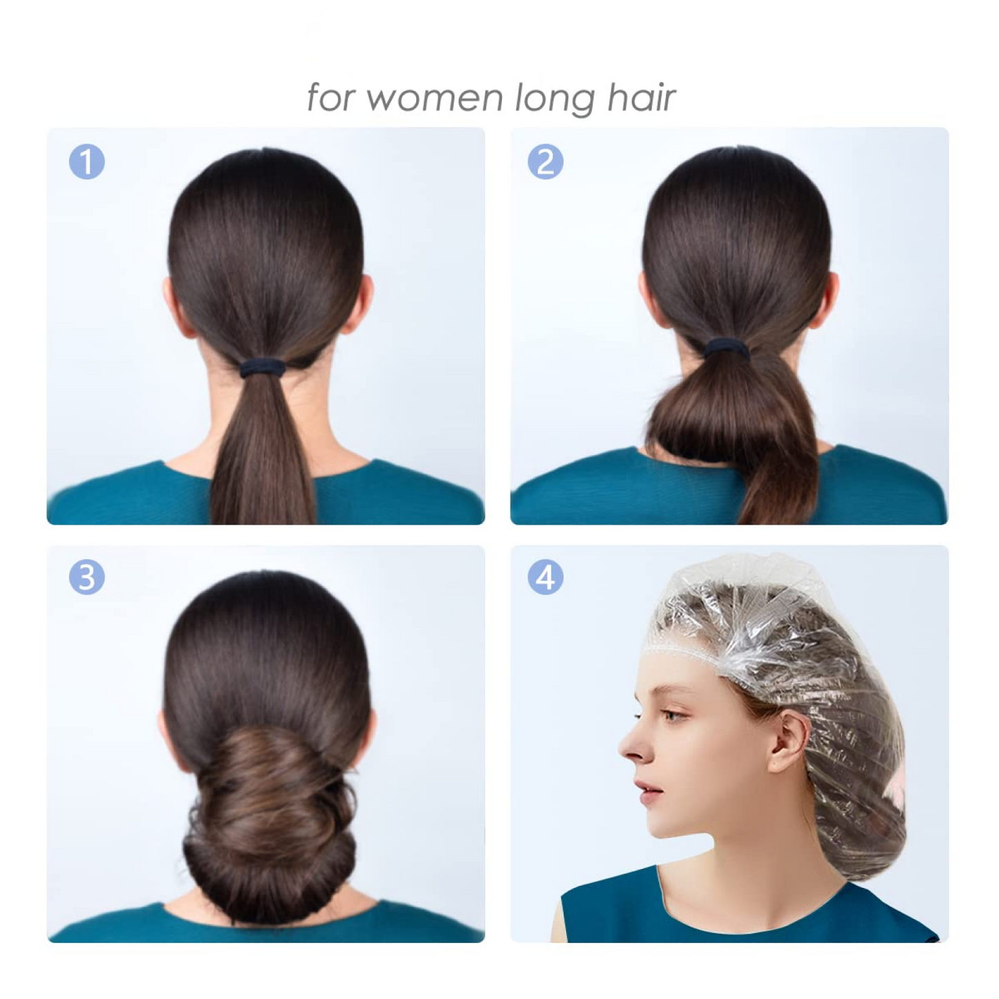 Waterproof shower cap with elastic band