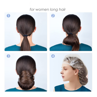 Waterproof shower cap with elastic band
