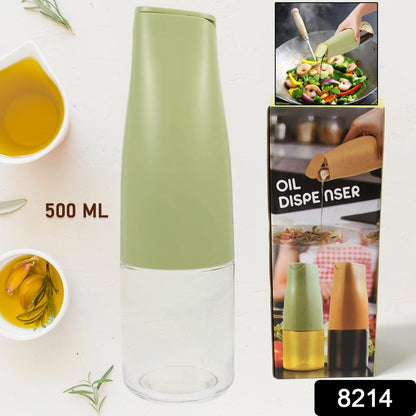 Oil Dispenser, 500ml Cooking Oil Dispensing Cruets with Automatic Open Lid, (500 ML)