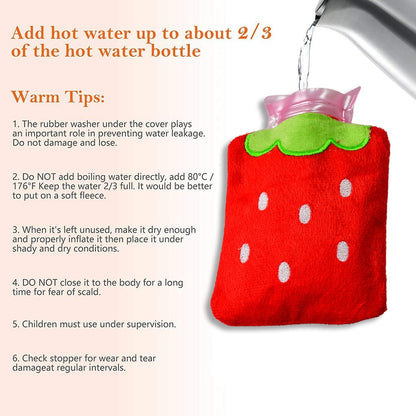 Small heating water bag strawberry