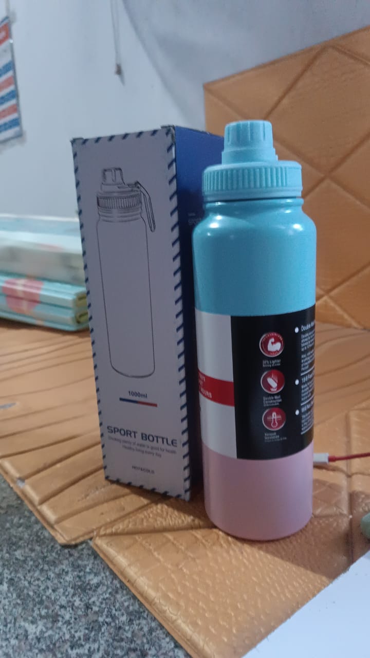 Stainless Steel Double Wall Vacuum-Insulated Drink Water Bottle (800 ML Approx / Mix Color)