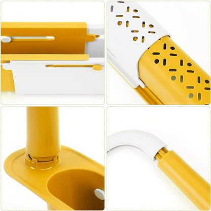 Telescopic Sink Storage Rack Material Kitchen Rag Rack Shelf Drain Basket (1 Pc)