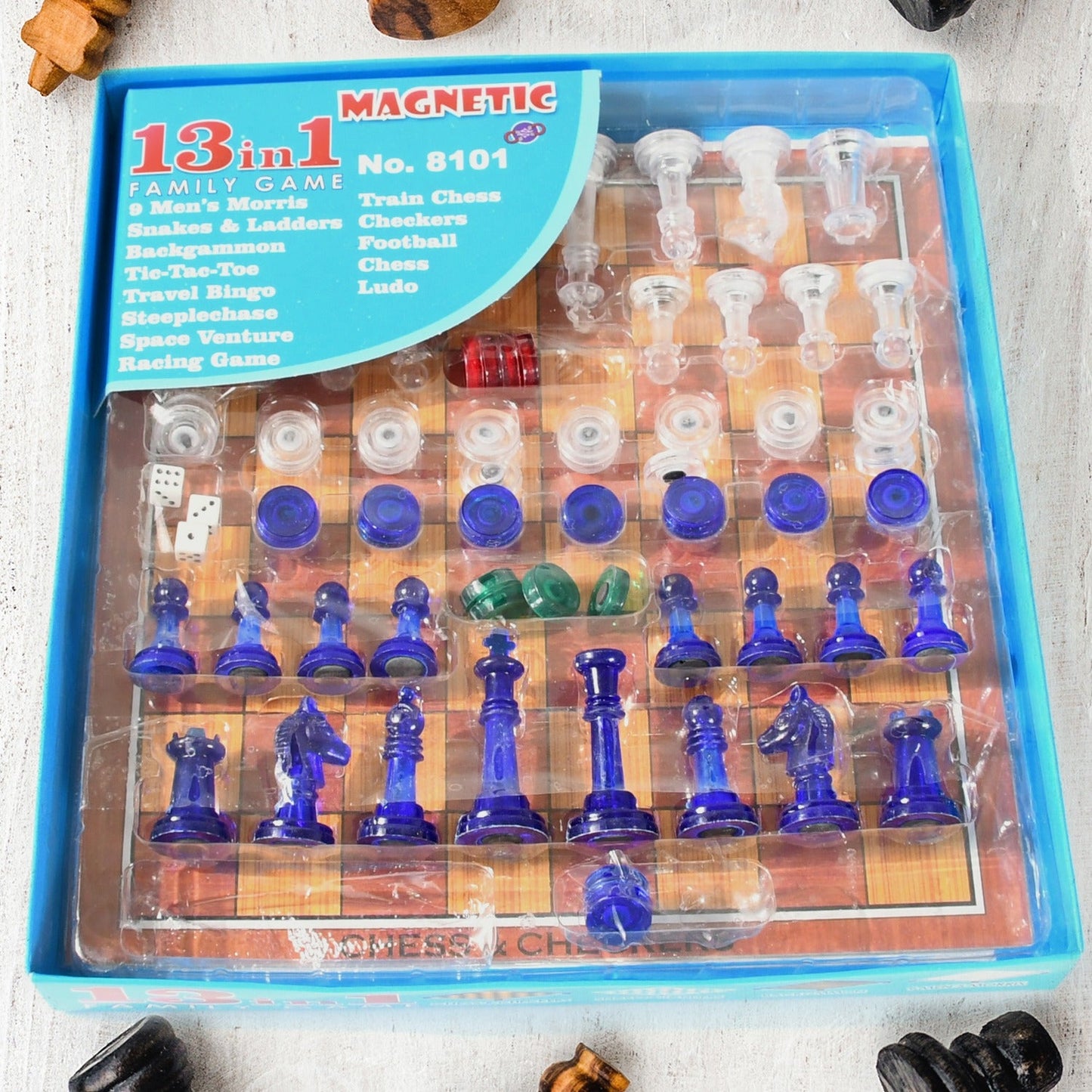 13 in 1 Family Board Game Chess,  Space Venture, Steeplechase Set for Kids