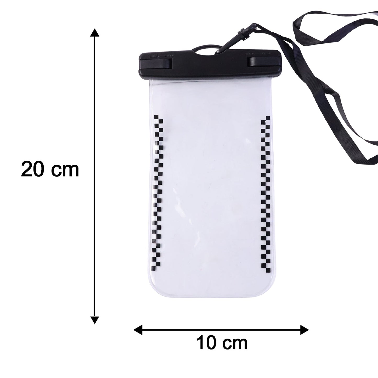 Waterproof Mobile Pouch Cover Black - Size Diagram
