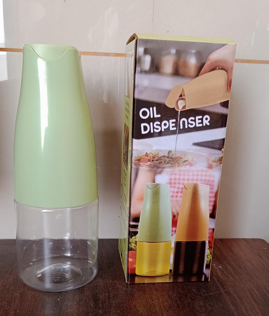 Oil Dispenser, 500ml Cooking Oil Dispensing Cruets with Automatic Open Lid, (500 ML)