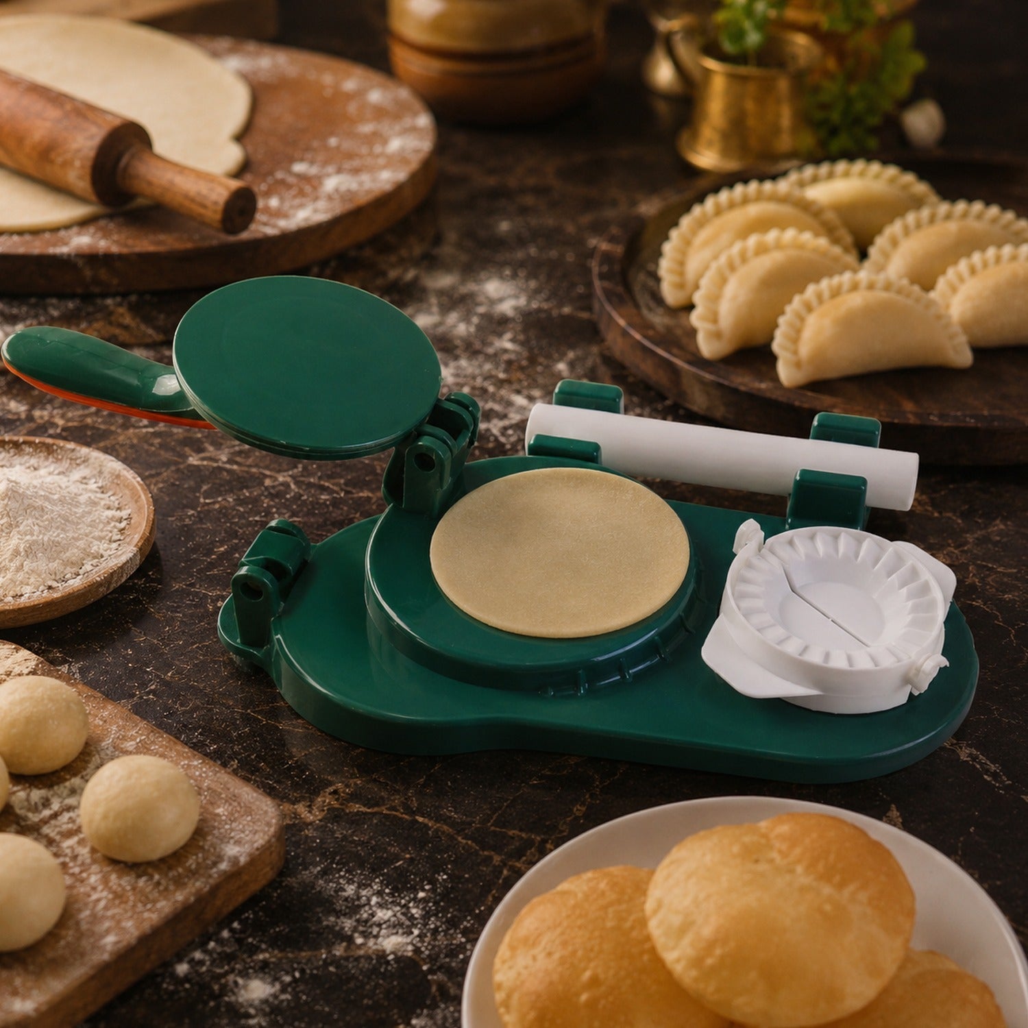 Mini puri press for puri and dumpling use