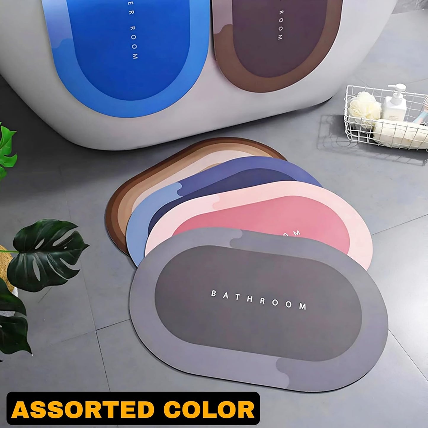 Anti slip Oval Mat, Super Absorbent Floor Mat, Bath Mat, Soft Carpet , bathmat
