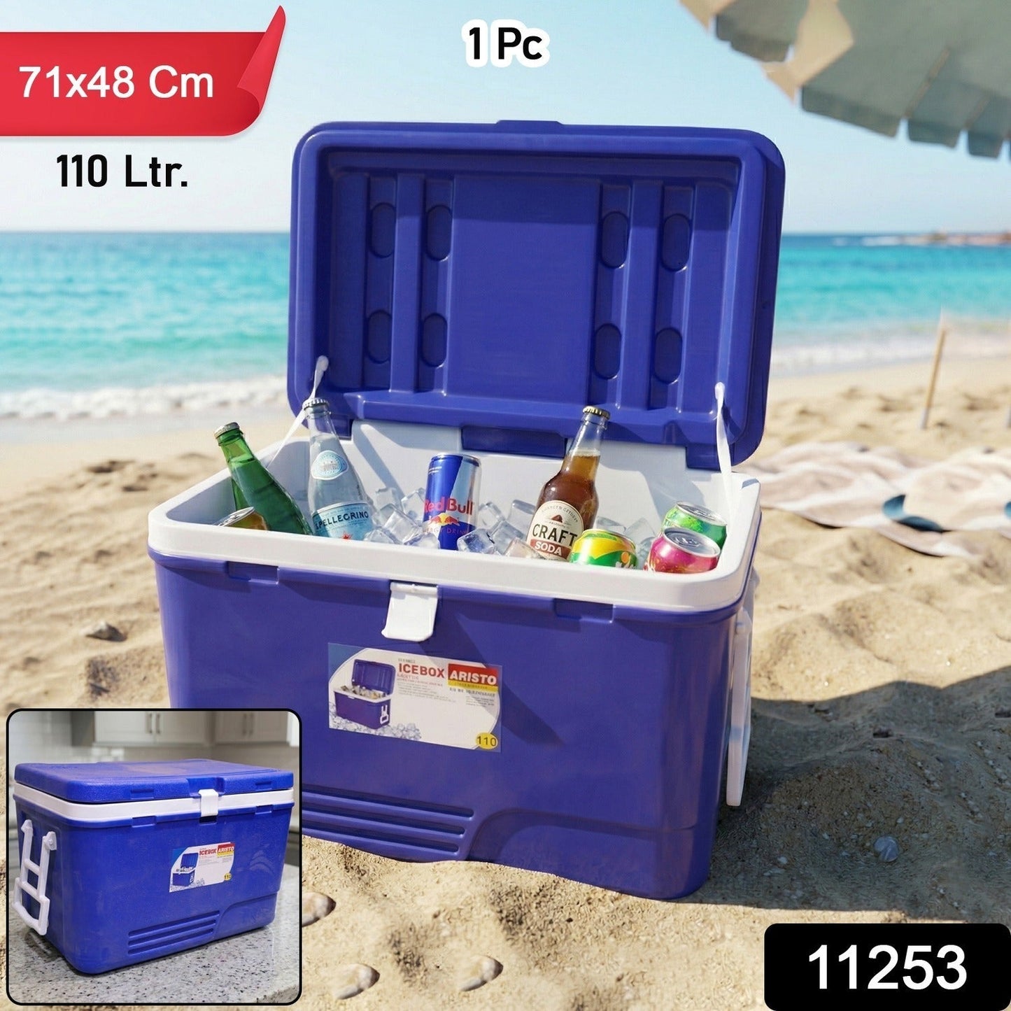 large insulated ice cooler box