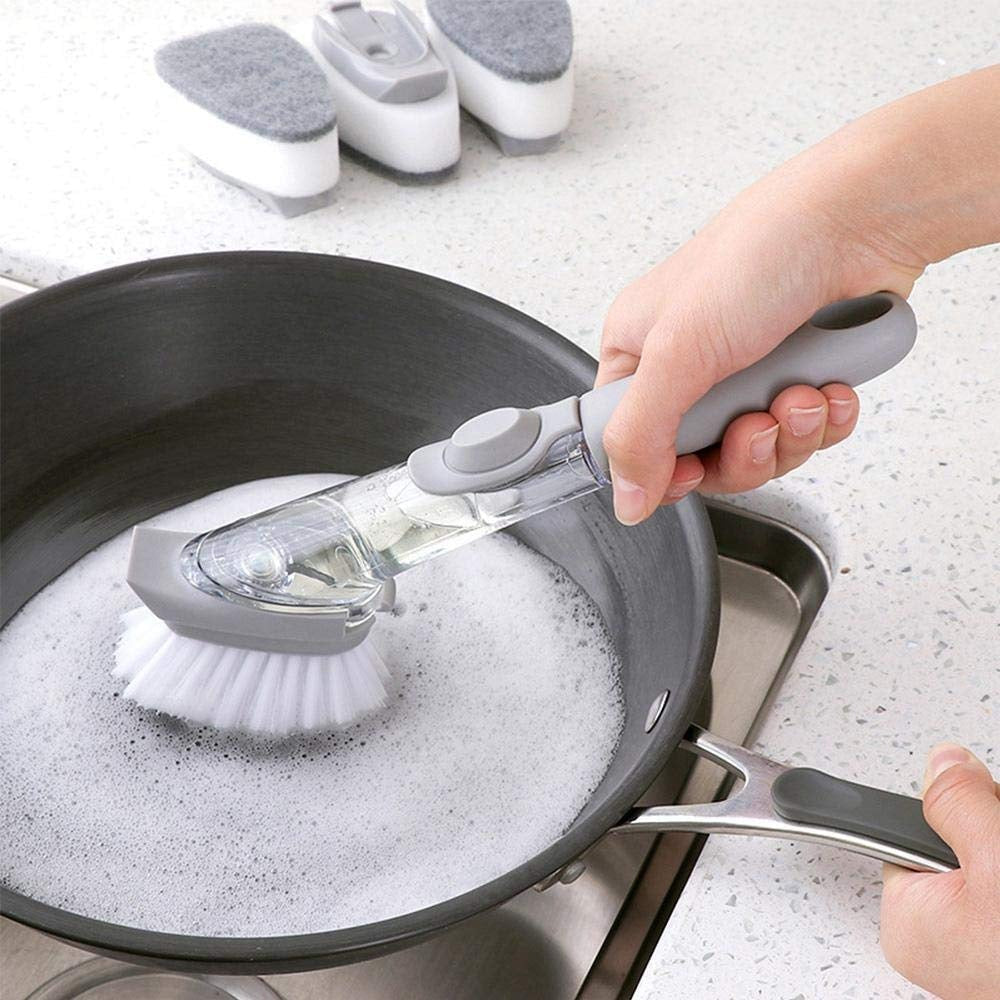 Scrubber brush with liquid dispenser