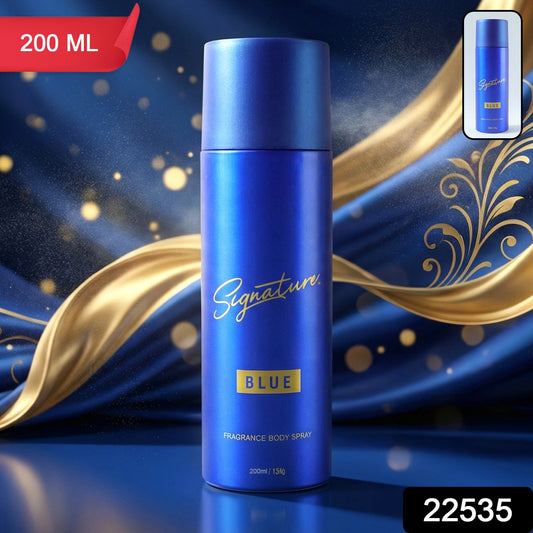 Signature blue deodorant spray packaging design