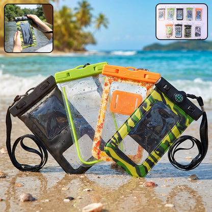 Mix color waterproof mobile pouch with compass main view