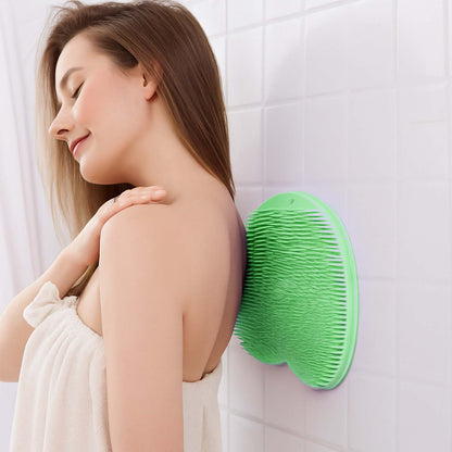 Green Silicone Bath Massage Cushion – Suction Cup Exfoliating Foot Scrubber & Mat