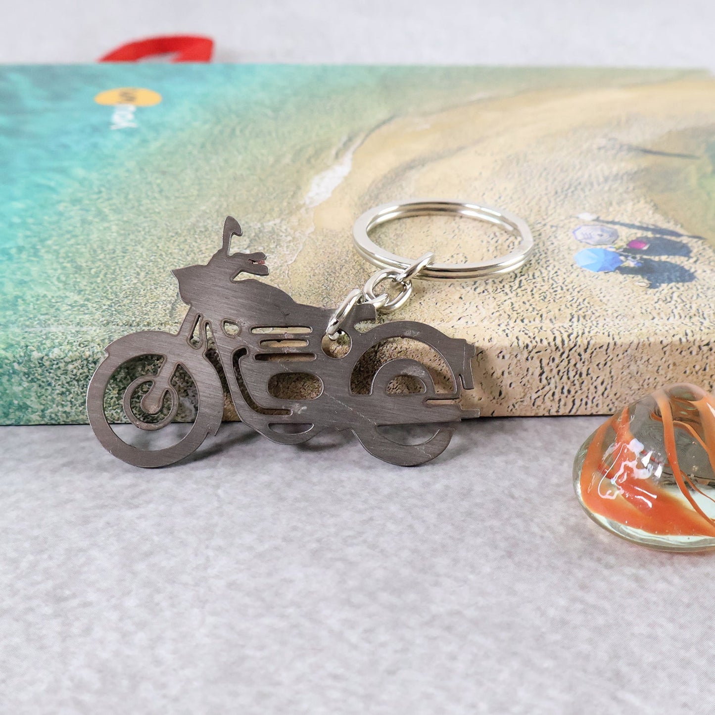 Moto Silhouette Keyring