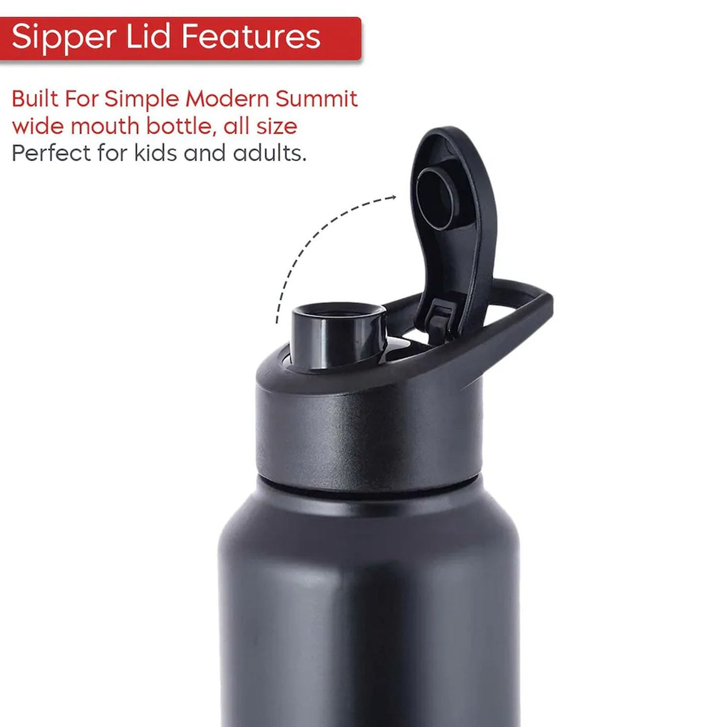 Stainless Steel 1000ml Flip-Top Reusable Sports Water Bottle – 1 Pc