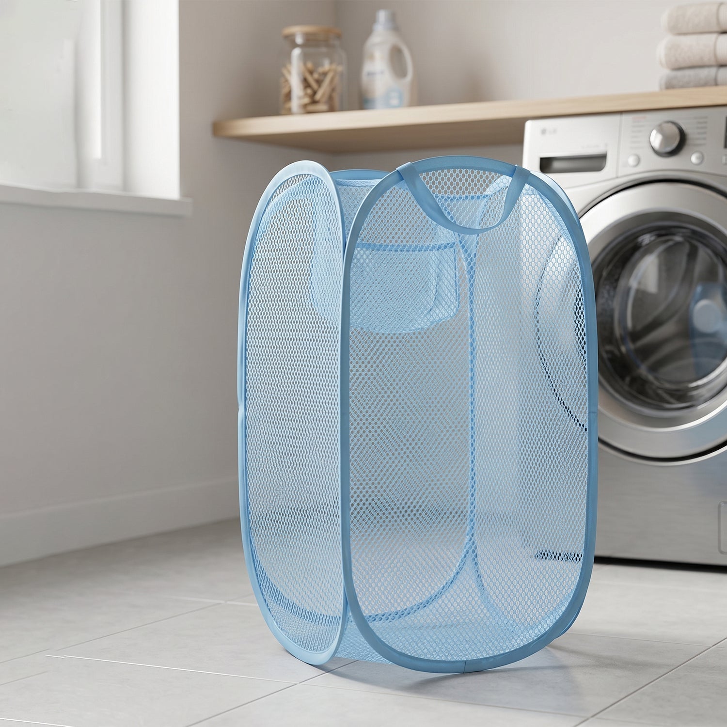 travel laundry basket lightweight mesh