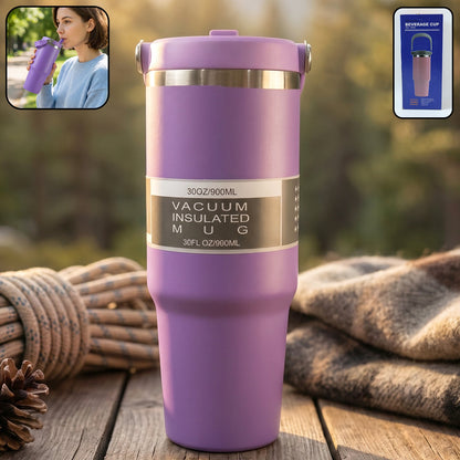 Premium Stainless Steel Vacuum Insulated Travel Mug Tumbler  (890ML / 1 Pc / Mix Color)