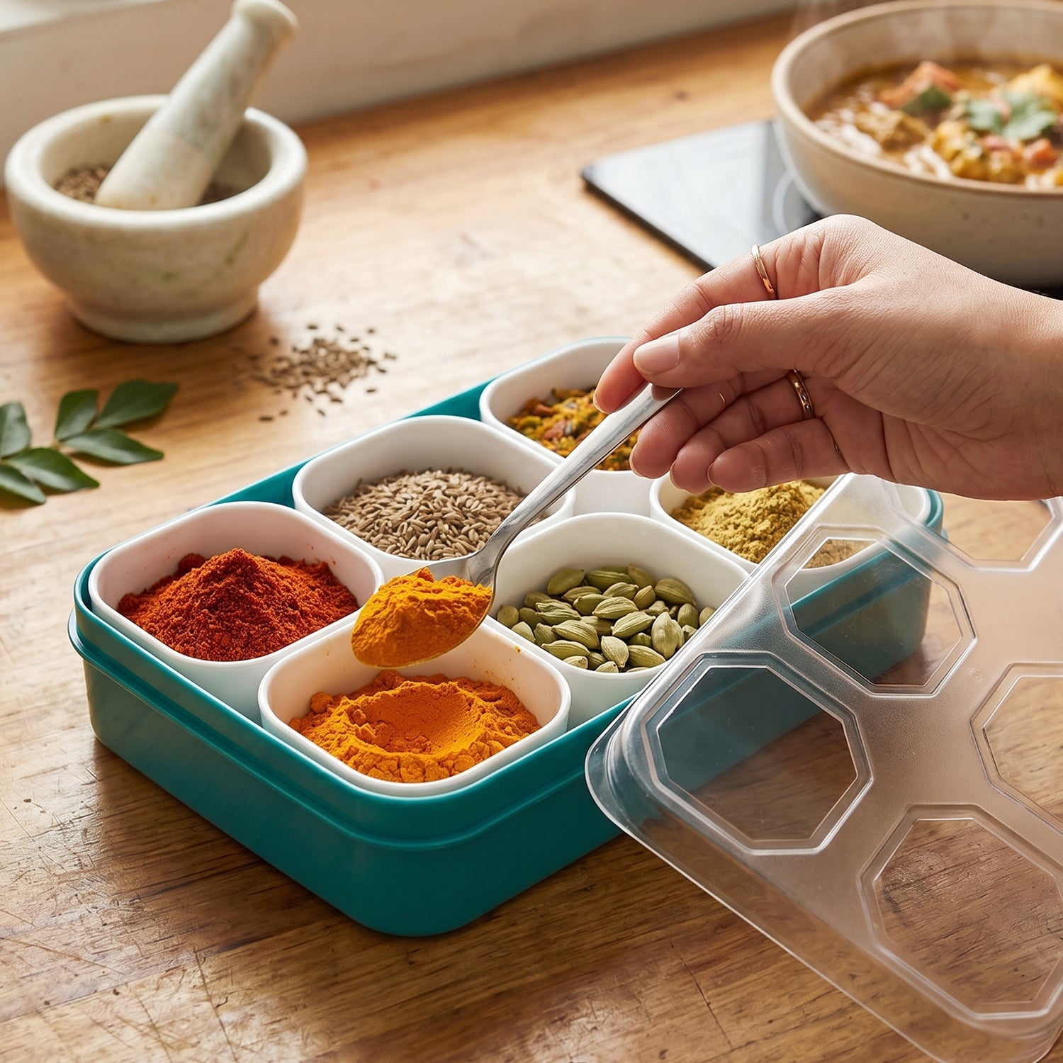 kitchen masala organizer storage box