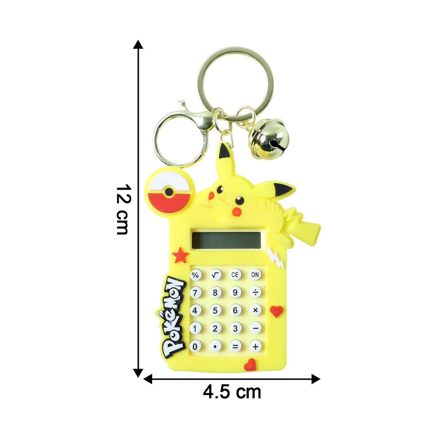 Cute Yellow Cartoon Character Calculator Keychain with Mini Digital Display (1 Pc)