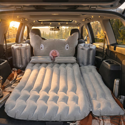 Portable Car Air Mattress Set with Pig Pillow and Cushions for Travel Comfort (1 Set)