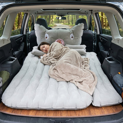 Portable Car Air Mattress Set with Pig Pillow and Cushions for Travel Comfort (1 Set)