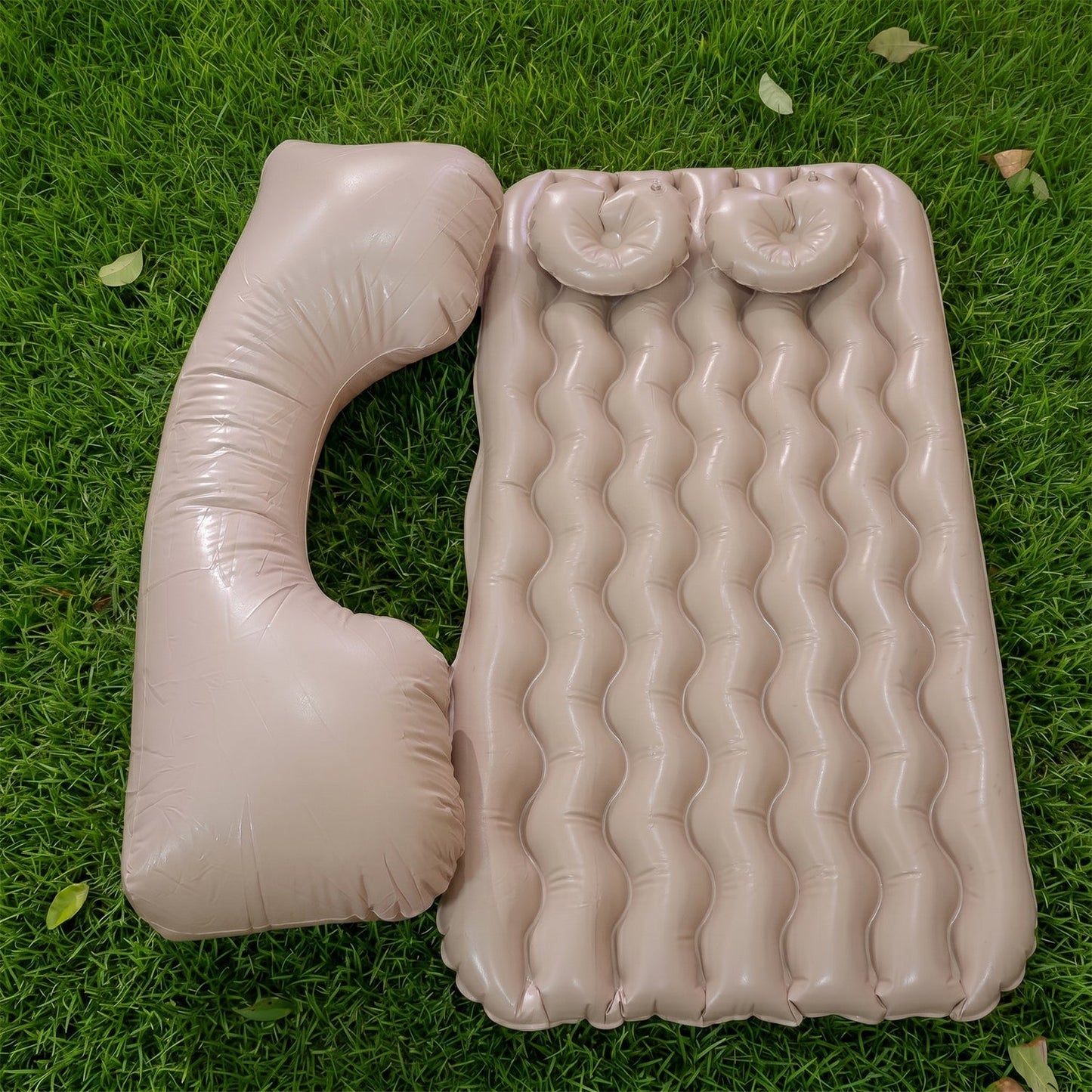 Car Air Mattress Bed Set with Inflatable Pillows and Air Pump for Comfortable Travel Sleeping (1 Set)