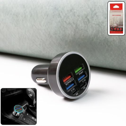 Multi-Port Fast Car Charger 12V 24V 4-USB - main product shot