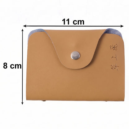 Premium Button Closure Card Holder Wallet with 10 Inner Leafes (1 Pc)